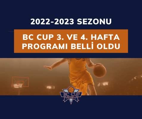 BC CUP 2022-2023 SEZONU 3. ve 4. HAFTA PROGRAMI